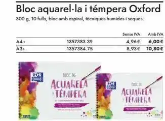 Abacus A4+  a3+  a0%  [t])  1357383.39  1357384.75  bloc de  acuarela tempera  20%  sense iva  4,96 €  8,93€  noce  acuarela tempera oferta