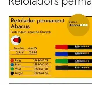 Abacus Sense iva 5,99 € roig blau verd negre amb iva 7,25 € 1383042.78 1383040.32 1383043.01 1383041.55 abacus abacus oferta