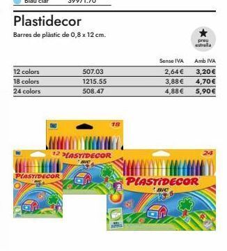 Abacus 12 colors  18 colors  24 colors  plastidecor  barres de plàstic de 0,8 x 12 cm.  plastidecor  507.03  1215.55  508.47  12 pla oferta