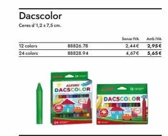 Abacus Dacscolor ceres d'1,2 x 7,5 cm. 12 colors 24 colors alpino dacscolor 88826.78 88828.94 dacscolor gar sense iva 2,4 oferta