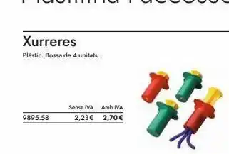 Abacus Xurreres plàstic. bossa de 4 unitats. 9895.58 sense iva amb iva 2,23 € 2,70€ oferta