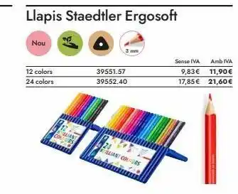 Abacus Nou 12 colors 24 colors con llant llapis staedtler ergosoft 39551.57 39552.40 aliant cours sense iva amb iva 9,83€ 1 oferta