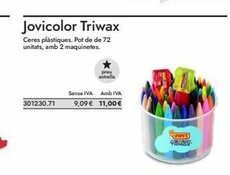 Abacus 301230.71 jovicolor triwax ceres plàstiques. pot de de 72 unitats, amb 2 maquinetes. sense iva 9,09 € preu estrella amb oferta