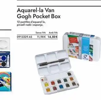Abacus Aquarel·la van gogh pocket box 12 pastilles d'aquarel-la, pinzell rodó i esponja. sense iva amb iva 0913329.45 11,98 € 14, oferta