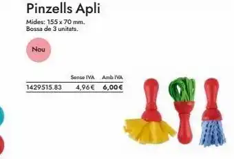 Abacus Pinzells apli mides: 155 x 70 mm. bossa de 3 unitats. nou sense iva 1429515.83 4,96€ amb iva 6,00€ aya oferta