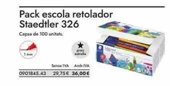 Abacus 1 mm pack escola retolador staedtler 326 capsa de 100 unitats. estrella sense iva amb iva 0901845.43 29,75€ 36,00 € 100 oferta