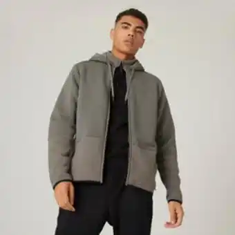 Decathlon Chaqueta fitness con cremallera y capucha hombre domyos caqui oferta
