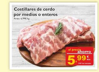 Cash Ecofamilia Costillares De Cerdo Por Medios O Enteros oferta