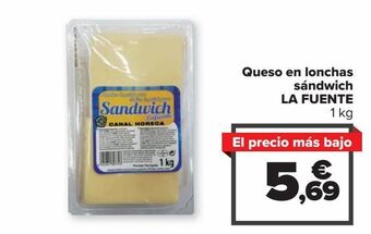 Carrefour Market Queso en lonchas sándwich la fuente oferta