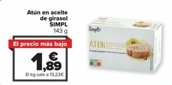 Carrefour Market Atún en aceite de girasol simpl oferta