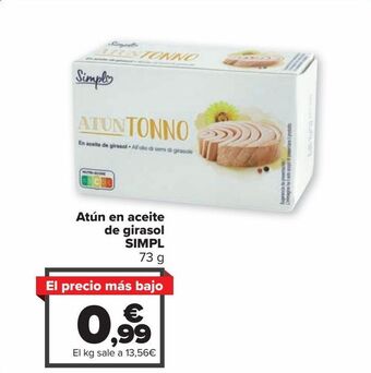 Carrefour Market Atún en aceite de girasol simpl oferta
