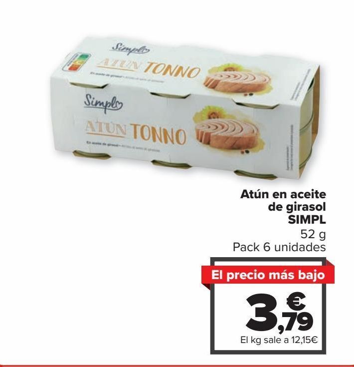 Carrefour Market Atún en aceite de girasol simpl oferta