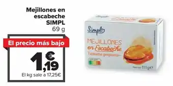 Carrefour Market Mejillones en escabeche simpl oferta
