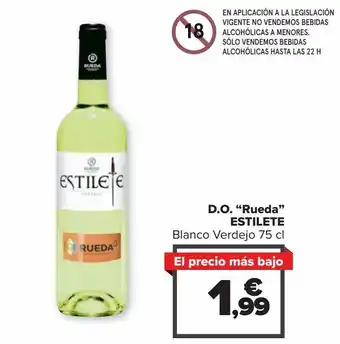 Carrefour Market D.o. ''rueda'' estilete blanco verdejo oferta