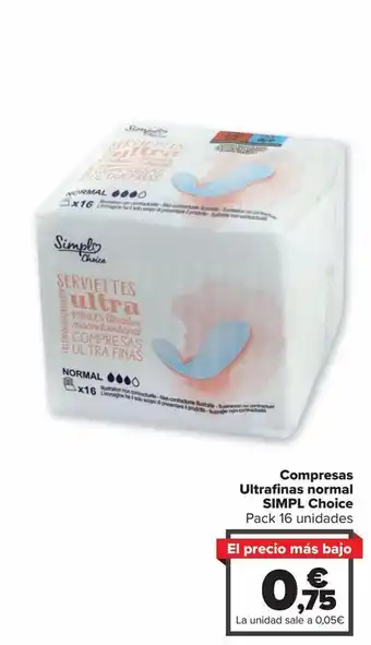 Carrefour Market Compresas ultrafinas normal simpl choice oferta