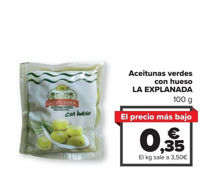 Carrefour Market Aceitunas verdes con hueso la explanada oferta
