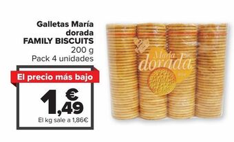 Carrefour Market Galletas maría dorada family biscuits oferta