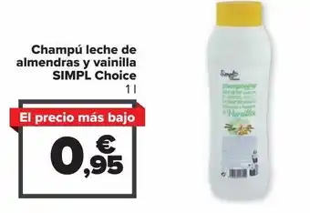 Champú leche de almendras y vainillas simpl choice