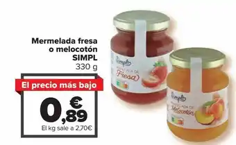 Carrefour Market Mermelada fresa o melocotón simpl oferta