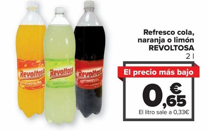 Carrefour Market Refresco cola, naranja o limón revoltosa oferta