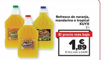 Carrefour Market Refresco de naranja, mandarina o tropical kuyx oferta