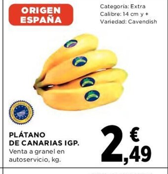 Hipercor Plátano de Canarias IGP oferta