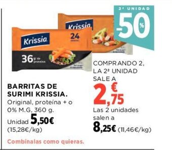 Hipercor Barritas de Surimi Krissia oferta