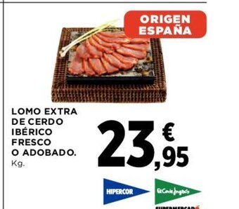 Hipercor Lomo Extra De Cerdo Ibérico Fresco o Adobado oferta
