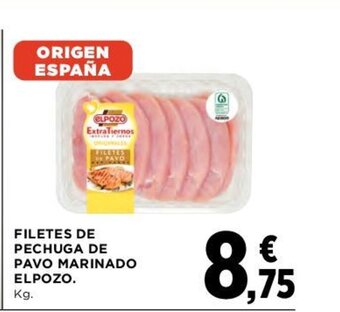 Hipercor Filetes De Pechuga De Pavo Marinado Elpozo oferta