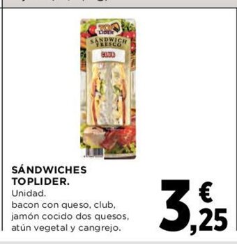 Hipercor Sándwiches Toplider oferta