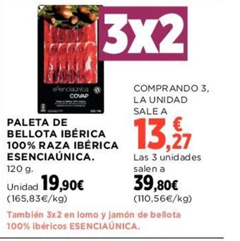 Hipercor Paleta De Bellota Ibérica 100% Raza Ibérica Esenciaunica oferta