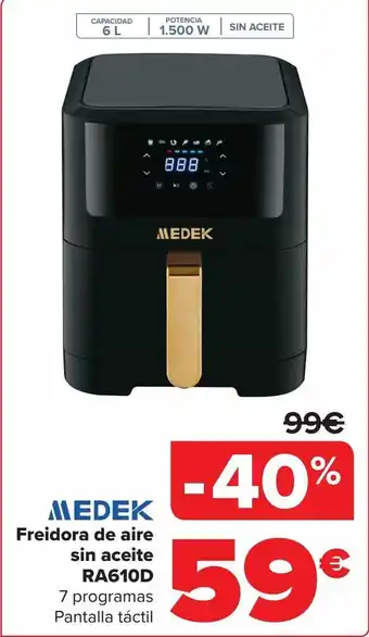 Carrefour Freidora de aire sin aceite ra610d oferta