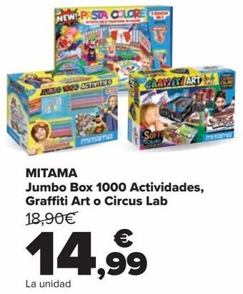 Carrefour Mitama jumbo box 1000 actividades graffiti art o circus lab oferta