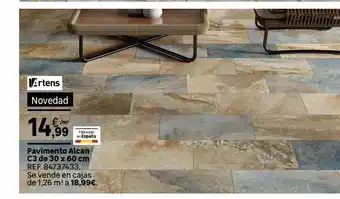 Leroy Merlin Artens novedad 14,99 pavimento alcan c3 de 30 x 60 cm ref. 84737433. se vende en cajas de 1,26 m² a 18,99€. fabricado en e oferta