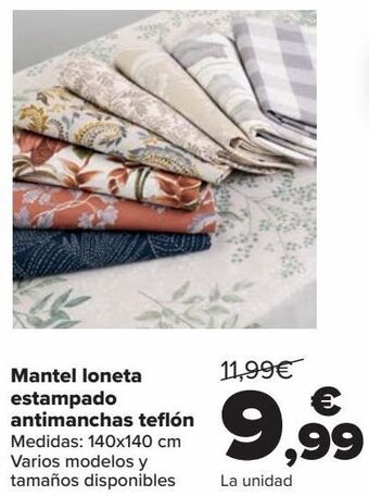 Carrefour Mantel loneta estampado antimanchas teflón oferta