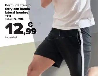 Carrefour Bermuda french terry con banda lateral hombre tex oferta