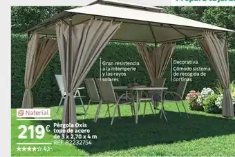 Leroy Merlin Naterial 219€ ***** 4,15 pérgola oxis topo de acero de 3 x 2,70 x 4 m ref. 82232754 gran resistencia a la intemperie y lo oferta