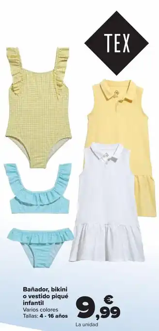 Carrefour Bañador, bikini o vestido piqué infantil oferta
