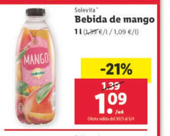 Lidl Bebida De Mango oferta
