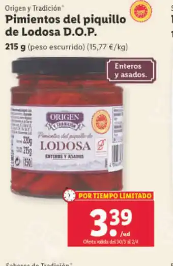 Lidl Pimientos Del Piquillo De Lodosa D.O.P. oferta