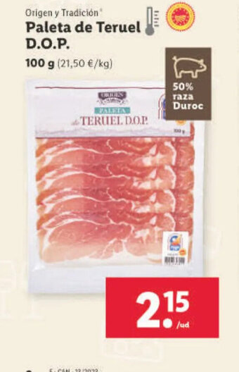 Lidl Paleta De Teruel D.O.P. oferta