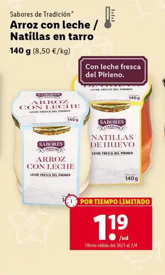 Lidl Arroz Con Leche Natillas En Tarro oferta