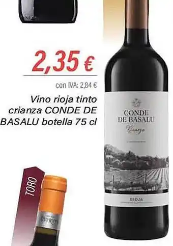 Cash Ifa Vino rioja tinto crianza conde de basalu oferta