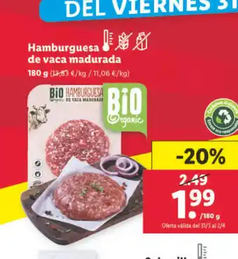 Lidl Hamburguesa De Vaca Madurada oferta