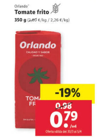 Lidl Tomate Frito oferta