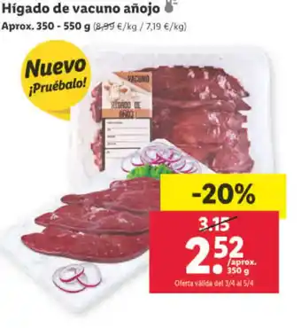 Lidl Higado De Vacuno Anojo oferta