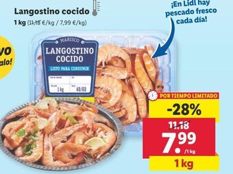 Lidl Langostinos cocidos oferta