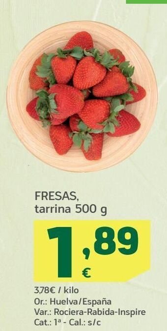 HiperDino Fresas, tarrina 500 g oferta
