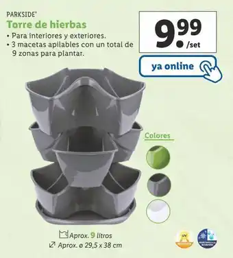Lidl Torre de hierbas parkside oferta