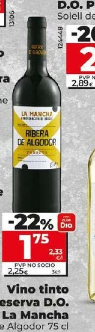 Dia Vino Tinto Reserva D.O. La Mancha oferta